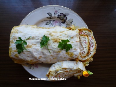 фото Рулет из лаваша и сыра с яйцом